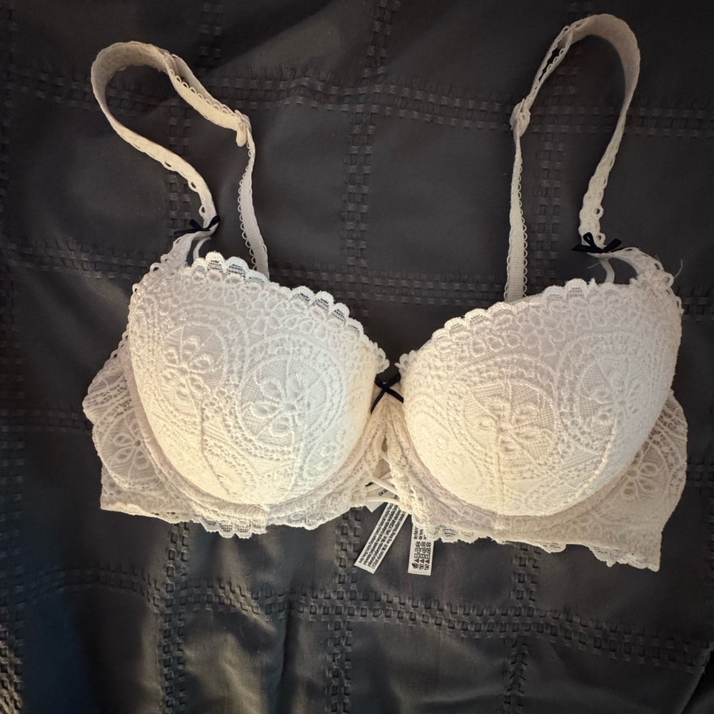 Pink Wink Push Up Balconette Bra in Coconut White